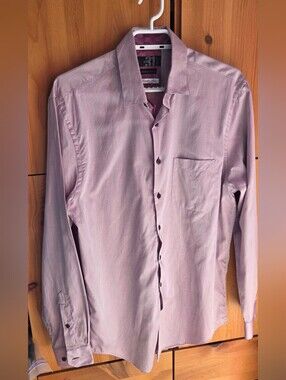 Le 31 Men's Muted Pink Italian Cotton Dress Shirt Size 15.5
